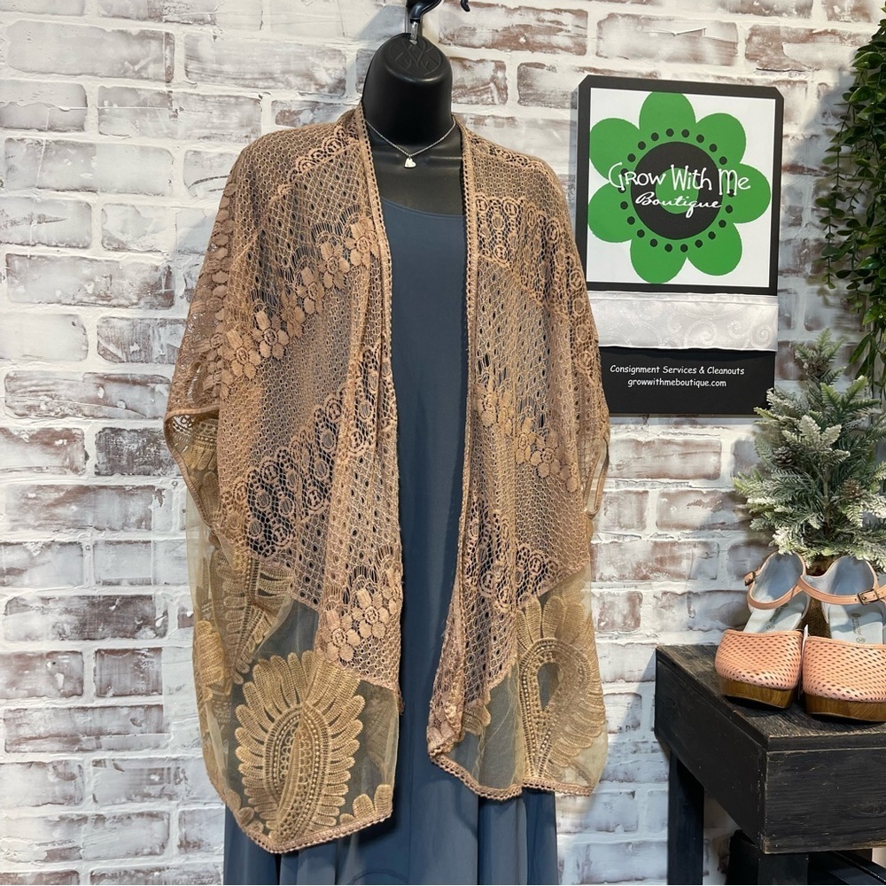 Indigo thread Chic Lace Open-Front Cardigan women’s large